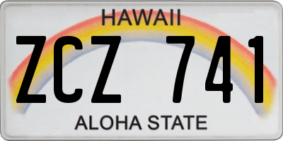 HI license plate ZCZ741