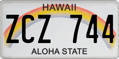 HI license plate ZCZ744