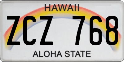 HI license plate ZCZ768