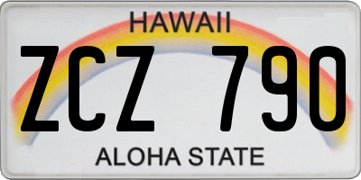 HI license plate ZCZ790