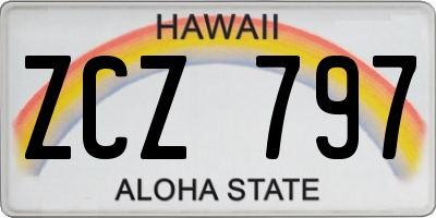 HI license plate ZCZ797