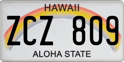 HI license plate ZCZ809