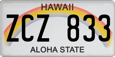 HI license plate ZCZ833