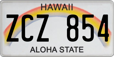 HI license plate ZCZ854