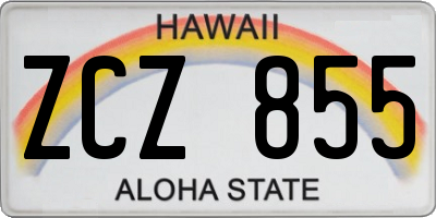 HI license plate ZCZ855