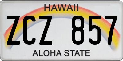 HI license plate ZCZ857