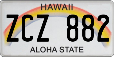 HI license plate ZCZ882