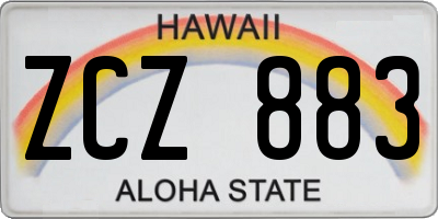 HI license plate ZCZ883