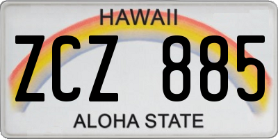 HI license plate ZCZ885