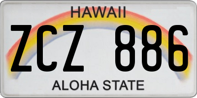 HI license plate ZCZ886