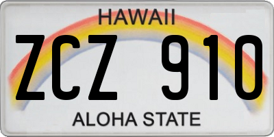 HI license plate ZCZ910