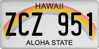HI license plate ZCZ951