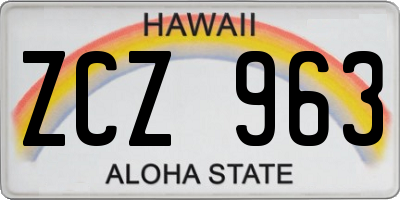 HI license plate ZCZ963