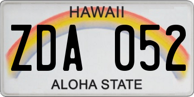 HI license plate ZDA052