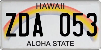 HI license plate ZDA053