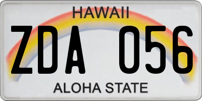 HI license plate ZDA056