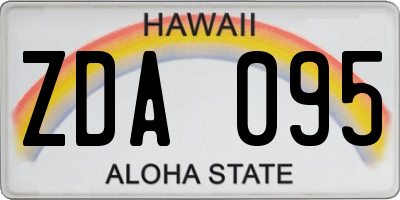 HI license plate ZDA095