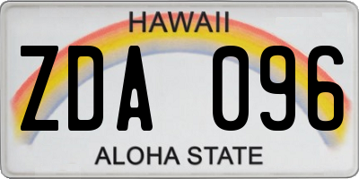 HI license plate ZDA096