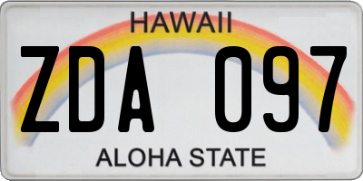 HI license plate ZDA097