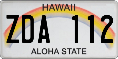 HI license plate ZDA112