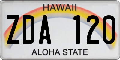 HI license plate ZDA120
