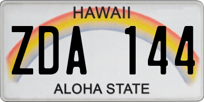 HI license plate ZDA144