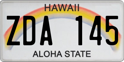 HI license plate ZDA145