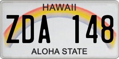 HI license plate ZDA148