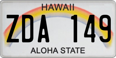 HI license plate ZDA149