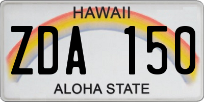 HI license plate ZDA150