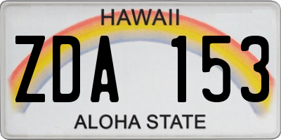 HI license plate ZDA153