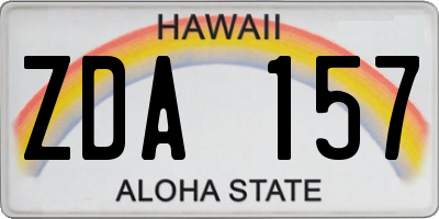 HI license plate ZDA157