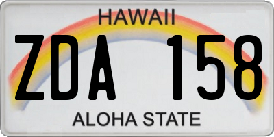 HI license plate ZDA158