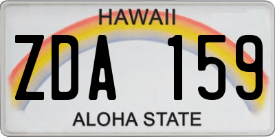 HI license plate ZDA159