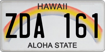 HI license plate ZDA161