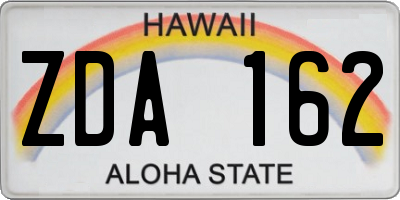 HI license plate ZDA162