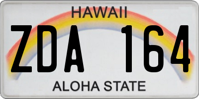 HI license plate ZDA164