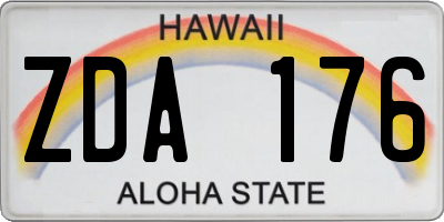 HI license plate ZDA176