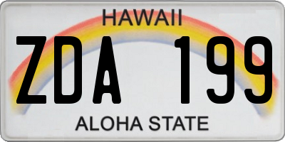 HI license plate ZDA199