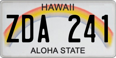 HI license plate ZDA241