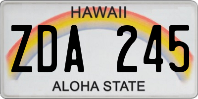 HI license plate ZDA245