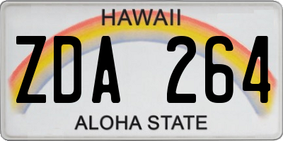 HI license plate ZDA264