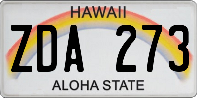 HI license plate ZDA273