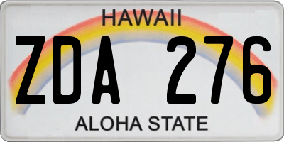 HI license plate ZDA276