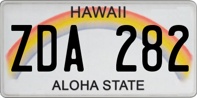 HI license plate ZDA282