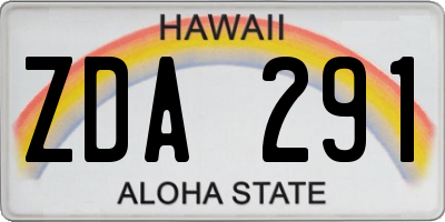 HI license plate ZDA291