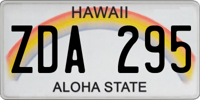 HI license plate ZDA295