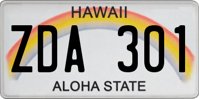 HI license plate ZDA301