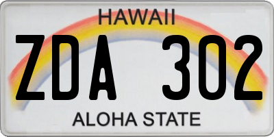 HI license plate ZDA302