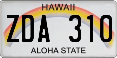 HI license plate ZDA310